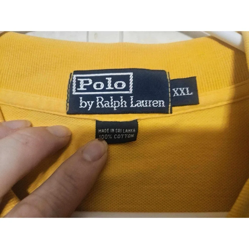 Polo Ralph Lauren Men's XXLarge Yellow Patch Rugby Short Sleeve Embroidered Polo